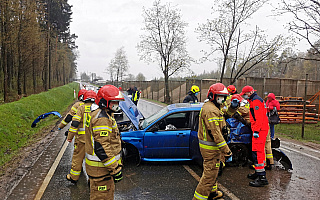 Wypadek na krajowej szesnastce w okolicach Ostródy. Utrudnienia także w innych miejscach regionu